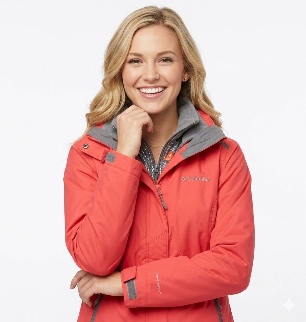 Columbia Women’s Arctic Trip II Interchange Jacket XL7067 Omni-Heat Red Size XL